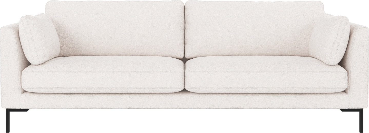 Personers Sofa Rowico Corwin Alice 101 Hvidt Stof Med Sorte Pulverlakerede Metalben Fsc Certificeret Ramme