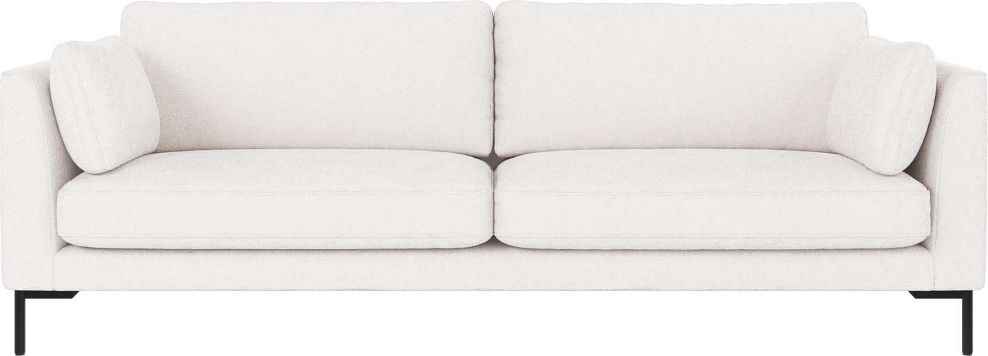Personers Sofa Rowico Corwin Hvidt Bobby Polyester Med Sortlakerede Metalben Nordisk Design