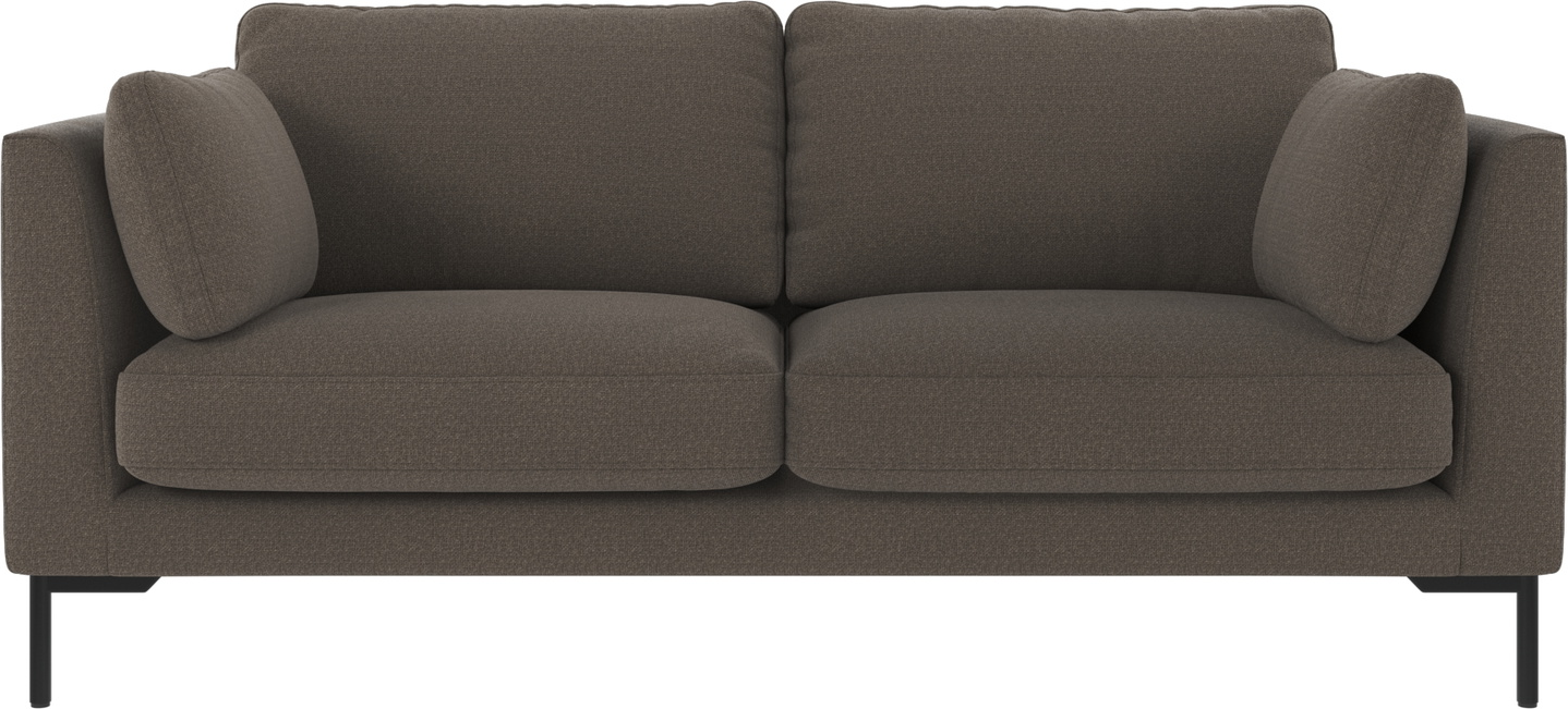 Personers Sofa Rowico Corwin Mellemgrå Rita 108 Stof Med Sorte Metalben 190x98x83