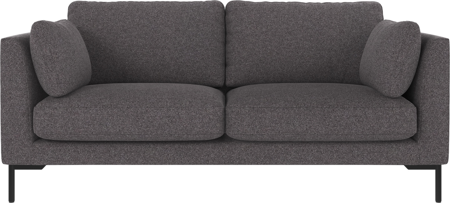 Personers Sofa Rowico Corwin Mørkegrå Brenda Polyesterstof Sort Metalramme