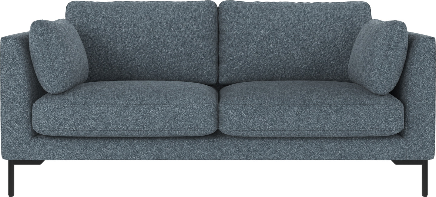 Personers Sofa Rowico Corwin Stofsofa Bobby Mellemblå Fsc Certificeret Træramme Sort Metalben H83xb190xd98