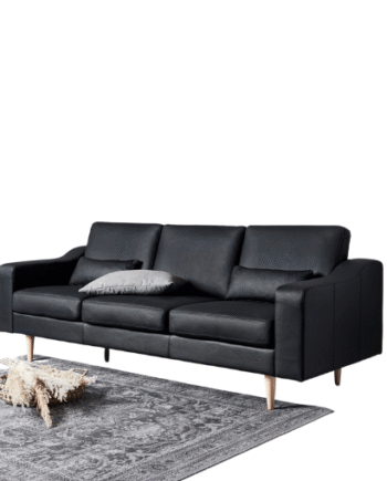 Personers Sofa  Sort Læder  Nordic
