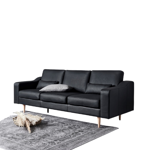 Personers Sofa Sort Læder Nordic