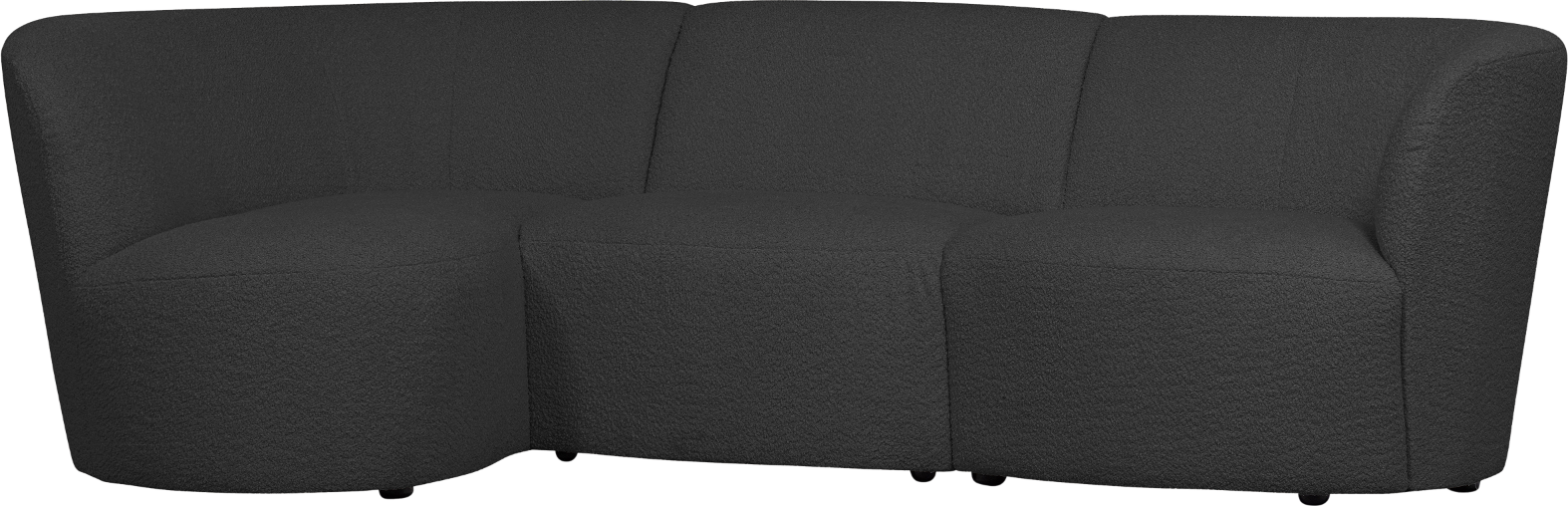 Personers Sofa Venstrevendt Chaiselong Woood Coco Boucl Mørkegrå 230x138x70