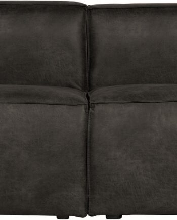 Personers Sofa Woood Bean Sort Læderlook Moderne Stue Sofa Med Bæredygtigt Fsc Træ Stel