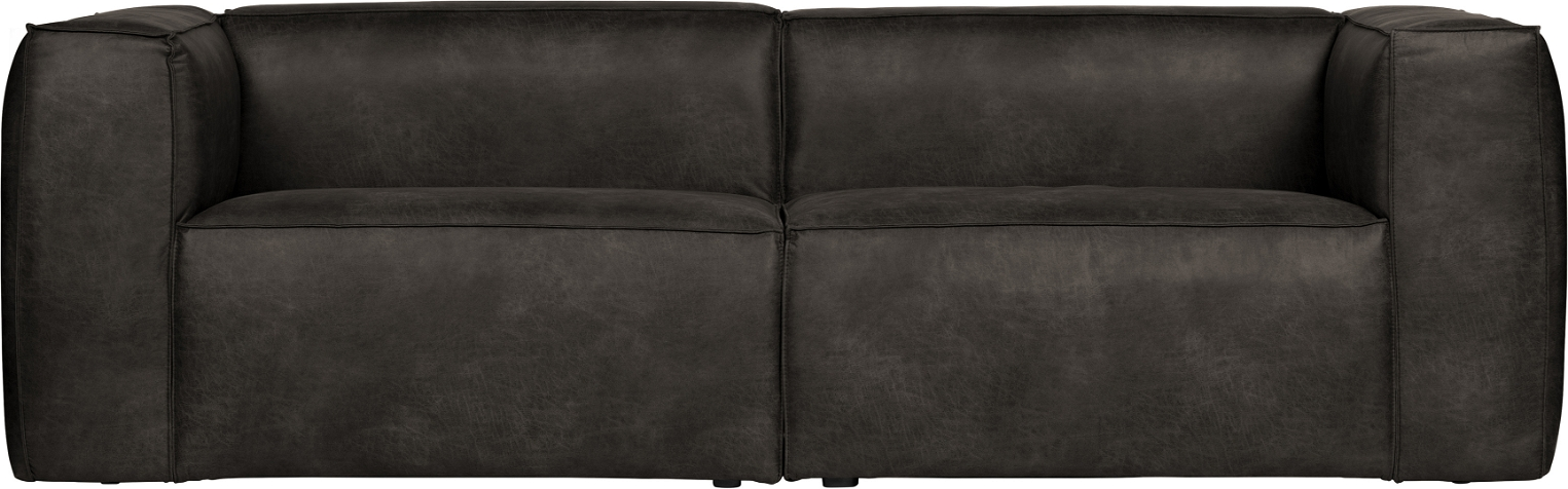 Personers Sofa Woood Bean Sort Læderlook Moderne Stue Sofa Med Bæredygtigt Fsc Træ Stel
