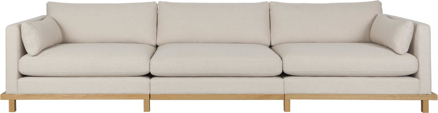 Personers Sofa Zuiver Blossom Lysgrå Natur Stof Med Skum Egetræsben
