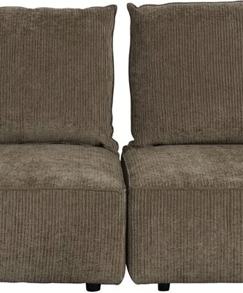 Personers Sofa Zuiver Hunter Gråbrun Ribbet Stof 318 Bred