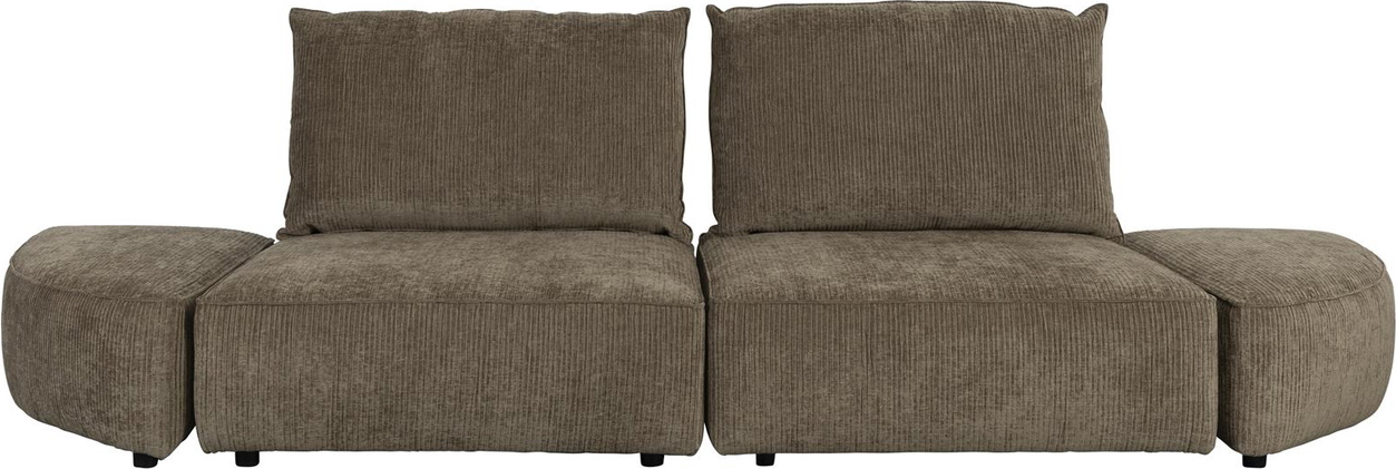 Personers Sofa Zuiver Hunter Gråbrun Ribbet Stof 318 Bred