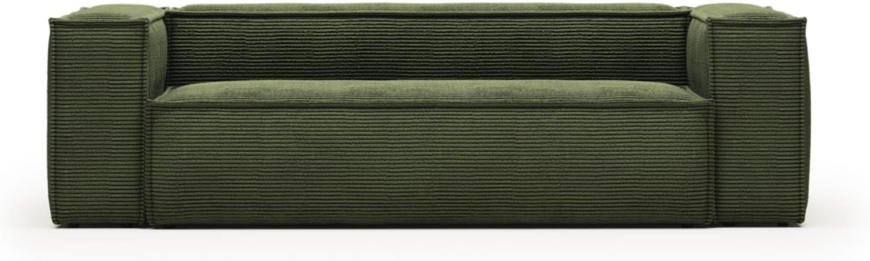 Personers Trepersoners Sofa Kave Home Blok Polstret Grøn Corduroy Stof Nordisk Moderne