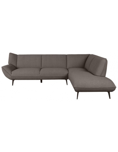 Pesaro Højrevendt Chaiselong Sofa Metal Boucl 274 203 Sort Brun