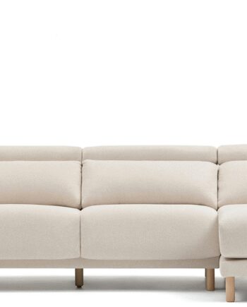 Polstret Chaiselong Sofa Kave Home Singa Højrevendt Råhvid Ecru 296x180x98