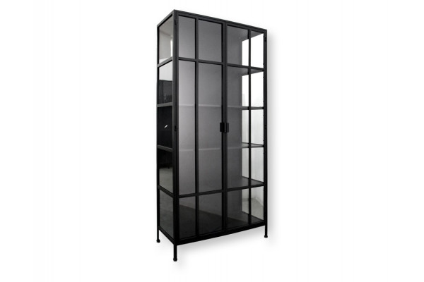 Præstø Vitrineskab Metal 92x40x201 Sort