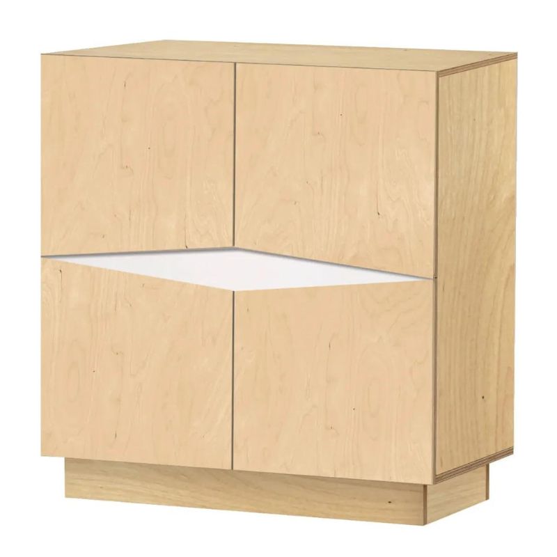 Radis Loxi Minimalistisk Stilren Skænk Fire Størrelser Lys Birk Med Hvide Detaljer 73x38x80