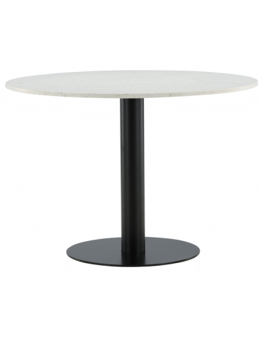 Razz Rundt Spisebord Stål Marmor H75 ø106 Sort Hvid Terrazzo