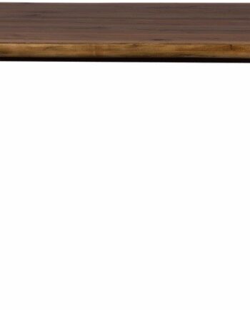 Rektangulært Spisebord Dutchbone Alagon 220x90x75 Valnødfiner Mørk Natur Med Sorte Stålben