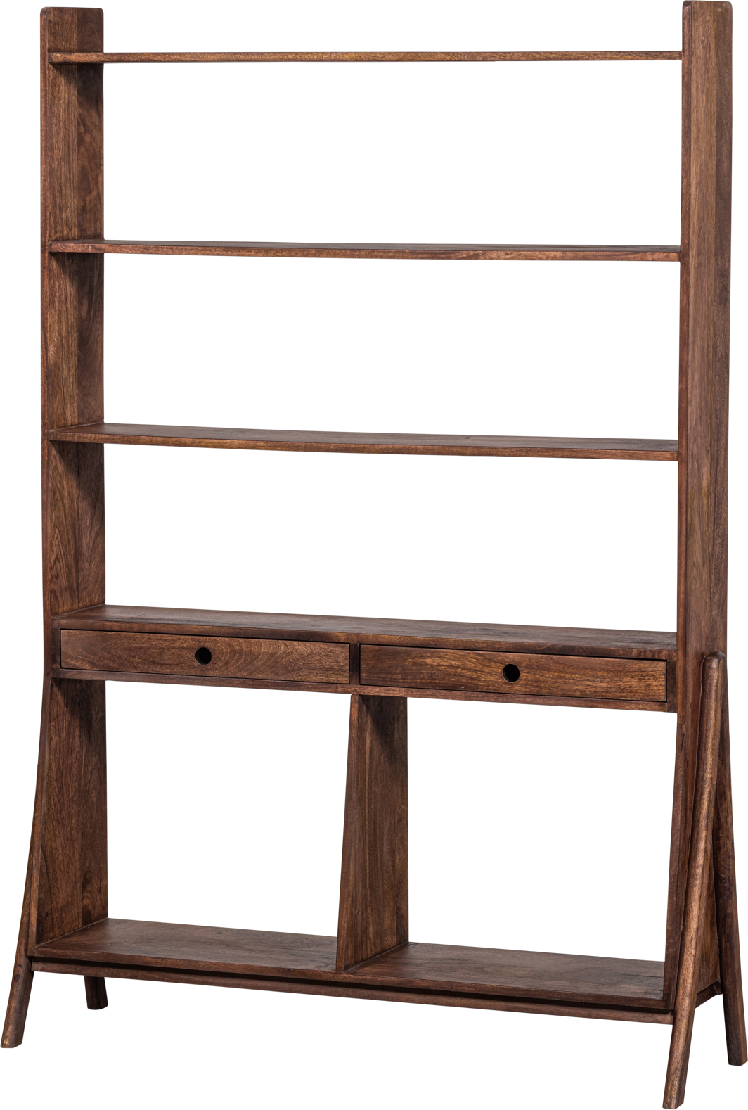 Reol Woood Collection Sivian åben Displayreol Mangotræ Valnødfinish Med Skuffer 175 120