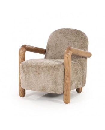 Retrova Lænestol Asktræ Polyester H84 Naturbrun Beige