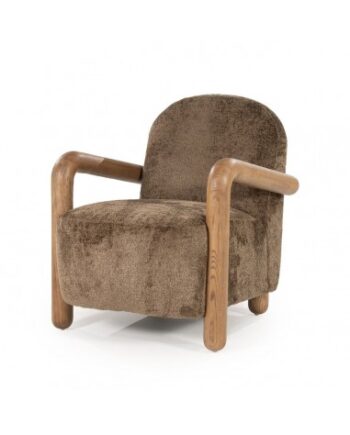 Retrova Lænestol Asktræ Polyester H84 Naturbrun Taupe