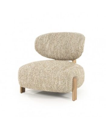 Reza Lænestol Egetræ Boucl Polyester H77 Beige