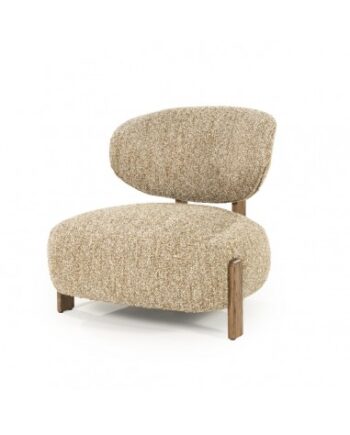Reza Lænestol Egetræ Boucl Polyester H77 Brun Taupe