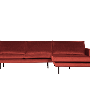 Rodeo Chaiselong Højrevendt Velour Chestnut