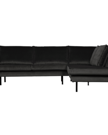 Rodeo Hjørnesofa Højrevendt Velour Anthracite