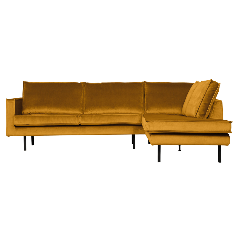 Rodeo Hjørnesofa Højrevendt Velour Ochre