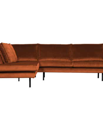 Rodeo Hjørnesofa Venstrevendt Velour Rust