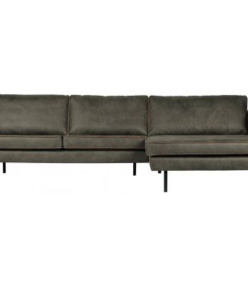 Rodeo Sofa Med Højrevendt Chaiselong Læder B300 Vintage Armygrøn