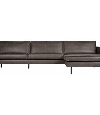 Rodeo Sofa Med Højrevendt Chaiselong Læder B300 Vintage Sort