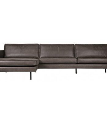 Rodeo Sofa Med Venstrevendt Chaiselong Læder B300 Vintage Sort