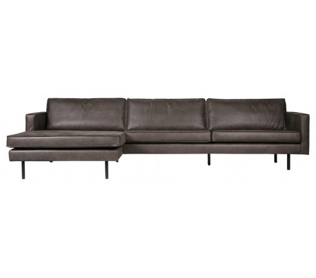 Rodeo Sofa Med Venstrevendt Chaiselong Læder B300 Vintage Sort