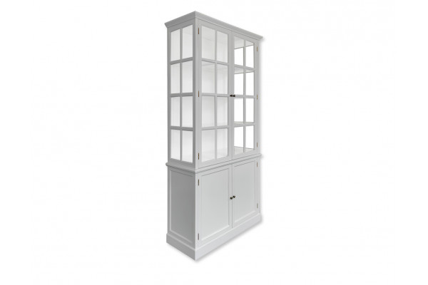 Romsø Vitrineskab 220x110x45 Lysgrå Hvid