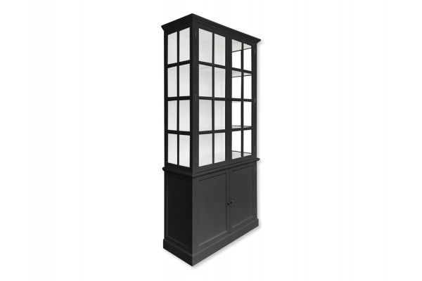 Romsø Vitrineskab 220x110x45 Sort Hvid