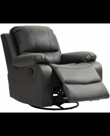 Rotrbar Lænestol Metal Microfiber Polyester H98 Sort Sort