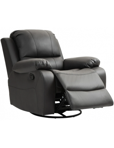 Rotrbar Lænestol Metal Microfiber Polyester H98 Sort Sort