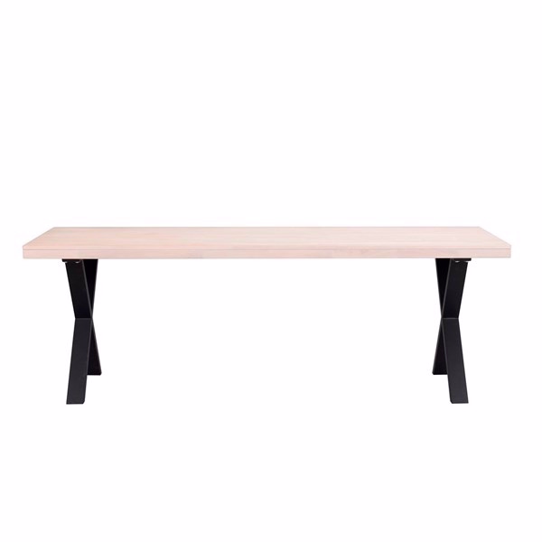Rowico Brooklyn Spisebord Hvidpigmenteret Sort Ben 220x95