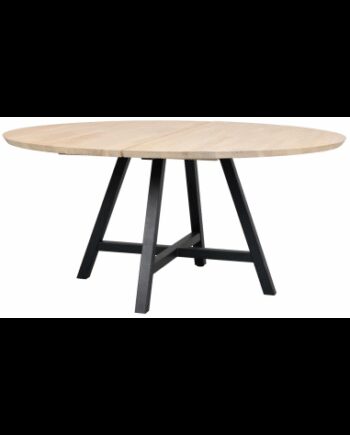 Rowico Carradale Rundt Spisebord Metal Egetræ ø150 Sort White Wash