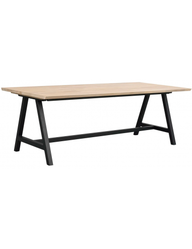 Rowico Carradale Spisebord Metal Egetræ 220 100 Sort White Wash