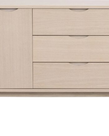 Rowico Filippa Skænk H85b150d40 Hvidkalket Egetræsfiner Skandinavisk Grebsfrit Design Med Push Open Soft Close