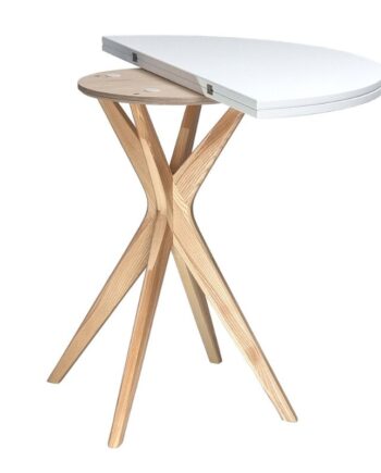 Rundt Foldbart Spisebord Asketræ Mdf ø100x73 Flere Varianter Hvid