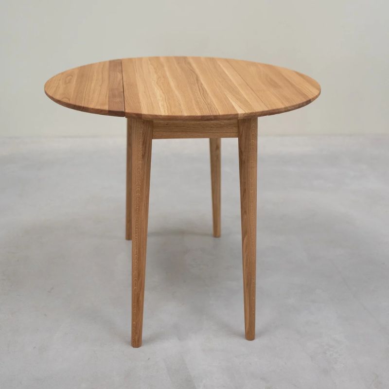 Rundt Spisebord Massiv Med Tillægsplader 90x90x75