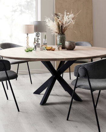Rundt Spisebord Massiv  Model Boston Opus Base  ø100 Hvid Olie