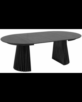 Rundt Spisebord Med Udtræk Mdf Egetræsfinr ø120 120 160 200 Sort