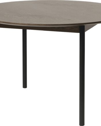 Rundt Spisebord Nordique Design Latina ø120 Espresso Egetræ Med Sorte Metalben