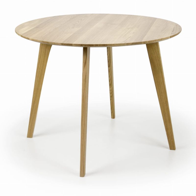 Rundt Spisebord Olieret Massiv Egetræ ø100x73