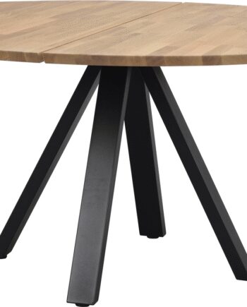 Rundt Spisebord Rowico Carradale ø150 Olieret Massiv Sort Metalstel Fsc 100