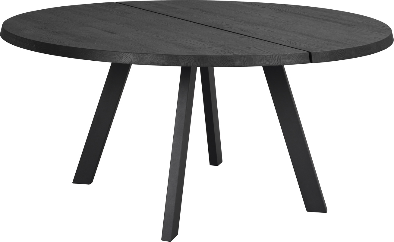 Rundt Spisebord Rowico Fred ø160 Sort Lakeret Massiv Ask Fsc Certificeret Med Spinkle Metalben Tidløs Nordisk Stil