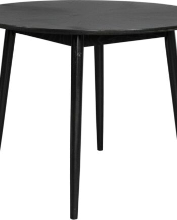 Rundt Spisebord Studio White Fabio ø120 Sort Egetræ Med Fineret Bordplade